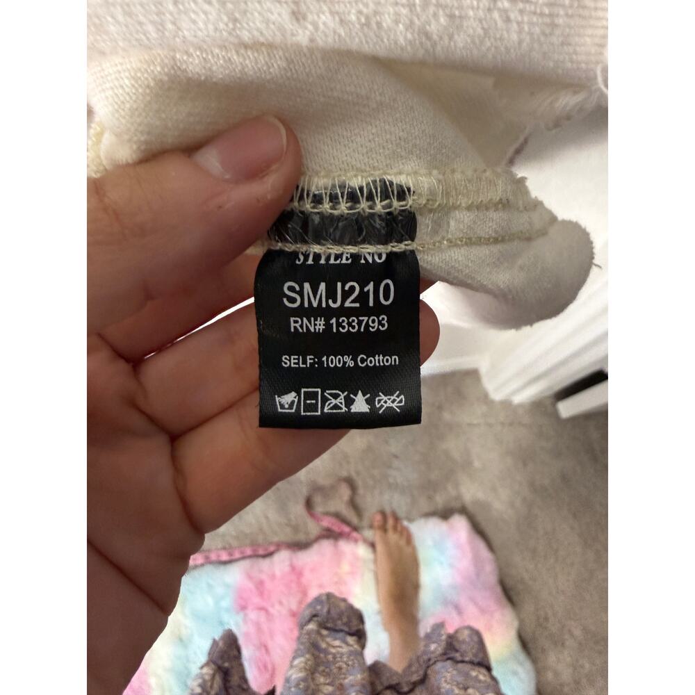 EUC POL Patchwork Button Up Jacket Shacket Cream … - image 10